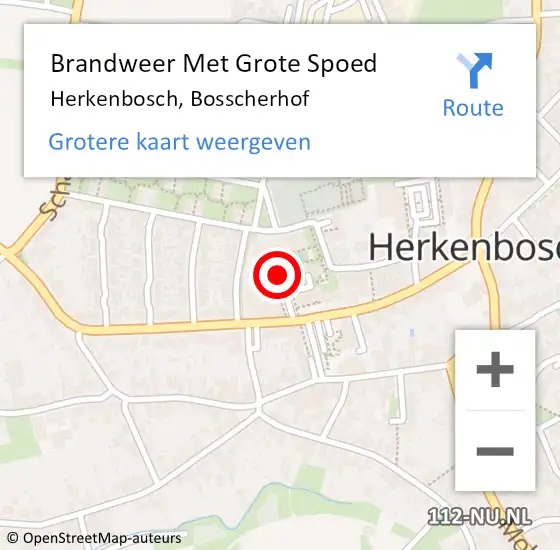 Locatie op kaart van de 112 melding: Brandweer Met Grote Spoed Naar Herkenbosch, Bosscherhof op 17 mei 2020 17:40