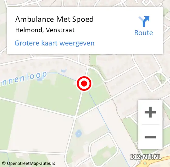 Locatie op kaart van de 112 melding: Ambulance Met Spoed Naar Helmond, Venstraat op 17 mei 2020 18:27