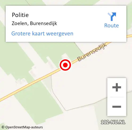 Locatie op kaart van de 112 melding: Politie Zoelen, Burensedijk op 17 mei 2020 20:19