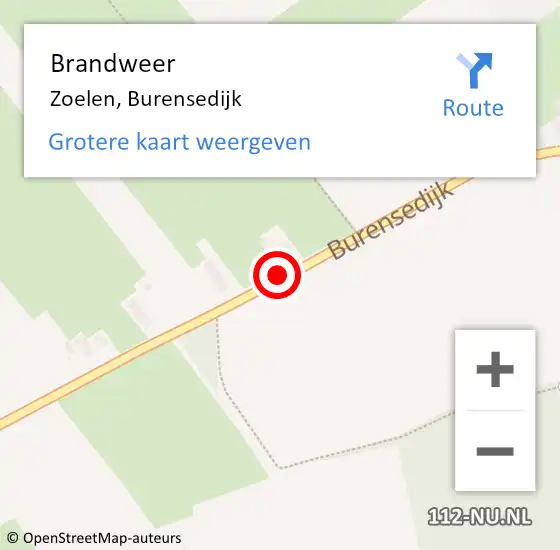 Locatie op kaart van de 112 melding: Brandweer Zoelen, Burensedijk op 17 mei 2020 20:37