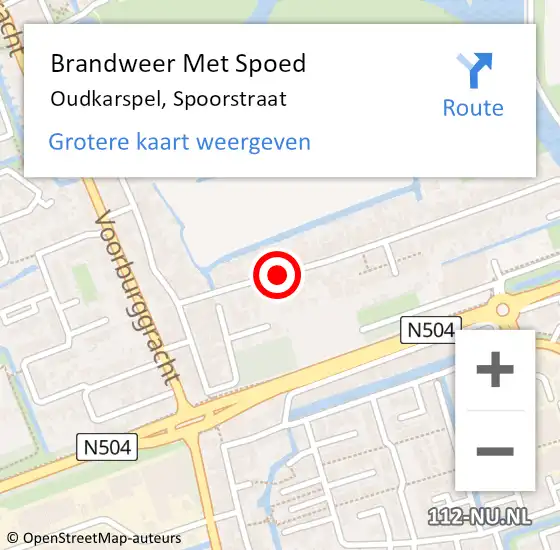 Locatie op kaart van de 112 melding: Brandweer Met Spoed Naar Oudkarspel, Spoorstraat op 17 mei 2020 20:43
