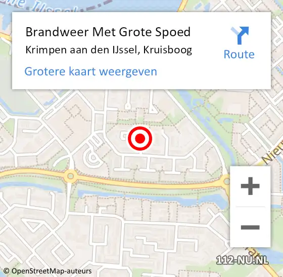 Locatie op kaart van de 112 melding: Brandweer Met Grote Spoed Naar Krimpen aan den IJssel, Kruisboog op 17 mei 2020 22:27