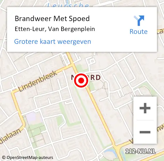 Locatie op kaart van de 112 melding: Brandweer Met Spoed Naar Etten-Leur, Van Bergenplein op 17 mei 2020 22:43