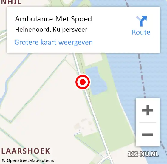 Locatie op kaart van de 112 melding: Ambulance Met Spoed Naar Heinenoord, Kuipersveer op 18 mei 2020 00:47