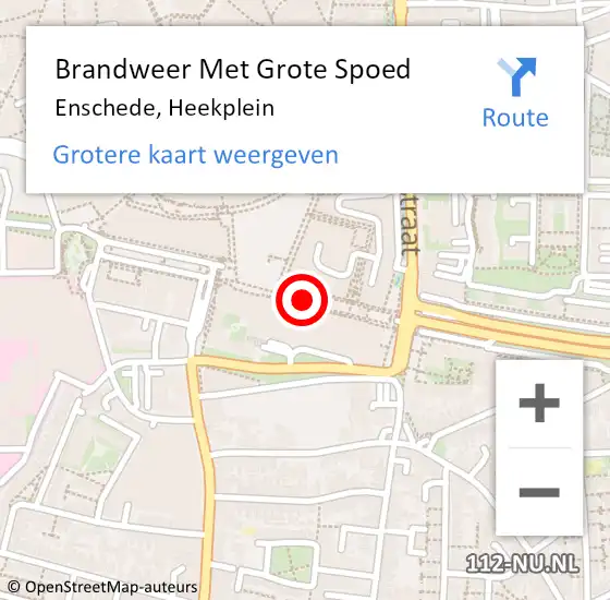 Locatie op kaart van de 112 melding: Brandweer Met Grote Spoed Naar Enschede, Heekplein op 18 mei 2020 01:19