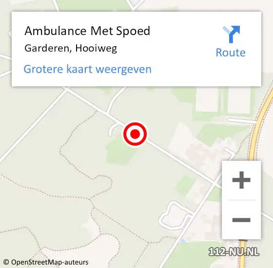 Locatie op kaart van de 112 melding: Ambulance Met Spoed Naar Garderen, Hooiweg op 18 mei 2020 08:41