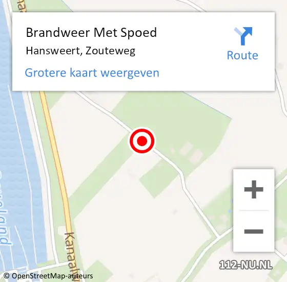 Locatie op kaart van de 112 melding: Brandweer Met Spoed Naar Hansweert, Zouteweg op 18 mei 2020 10:30