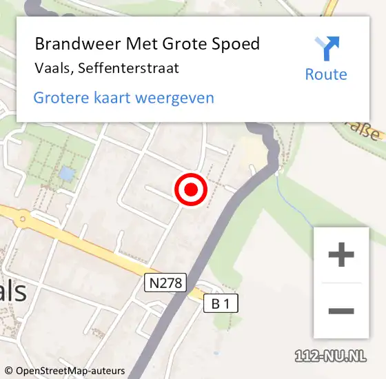 Locatie op kaart van de 112 melding: Brandweer Met Grote Spoed Naar Vaals, Seffenterstraat op 18 mei 2020 10:54