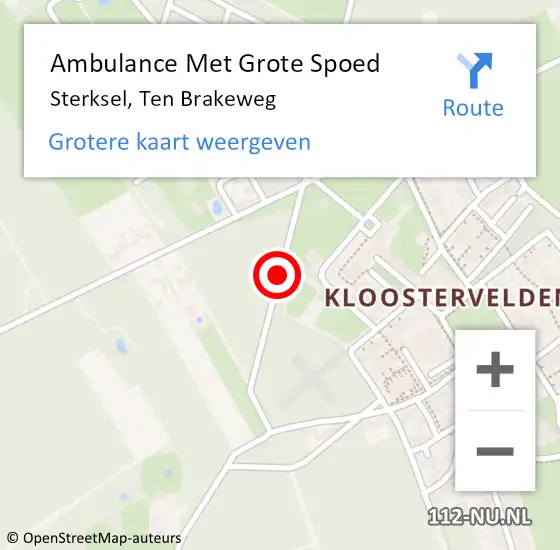 Locatie op kaart van de 112 melding: Ambulance Met Grote Spoed Naar Sterksel, Ten Brakeweg op 18 mei 2020 11:17
