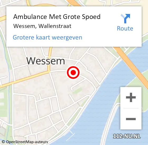 Locatie op kaart van de 112 melding: Ambulance Met Grote Spoed Naar Wessem, Wallenstraat op 18 mei 2020 12:02