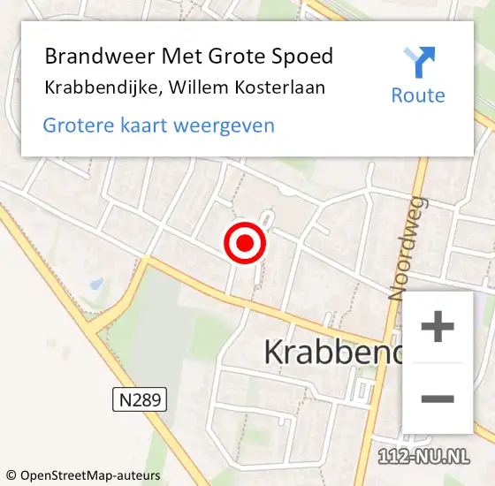 Locatie op kaart van de 112 melding: Brandweer Met Grote Spoed Naar Krabbendijke, Willem Kosterlaan op 18 mei 2020 12:14