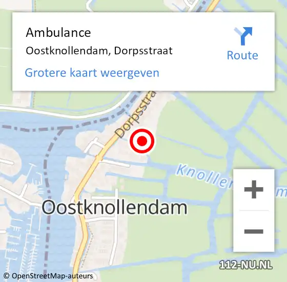 Locatie op kaart van de 112 melding: Ambulance Oostknollendam, Dorpsstraat op 18 mei 2020 13:29