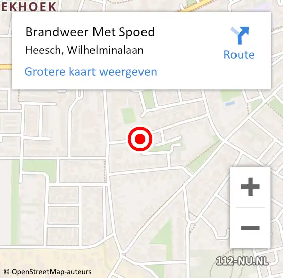 Locatie op kaart van de 112 melding: Brandweer Met Spoed Naar Heesch, Wilhelminalaan op 18 mei 2020 14:22