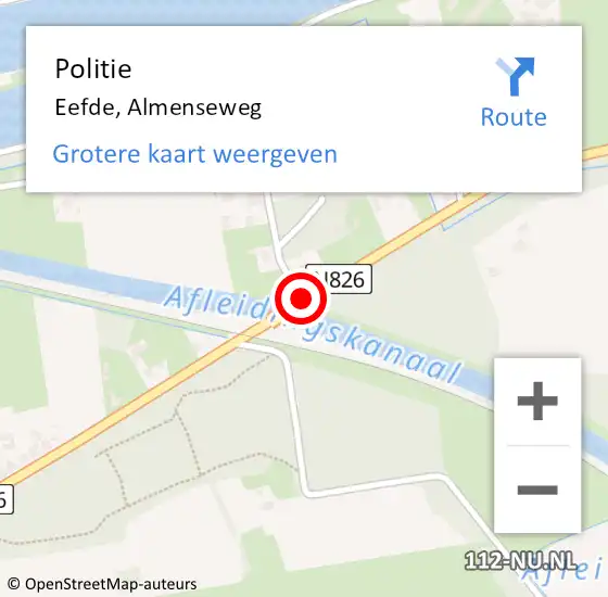 Locatie op kaart van de 112 melding: Politie Eefde, Almenseweg op 18 mei 2020 14:34