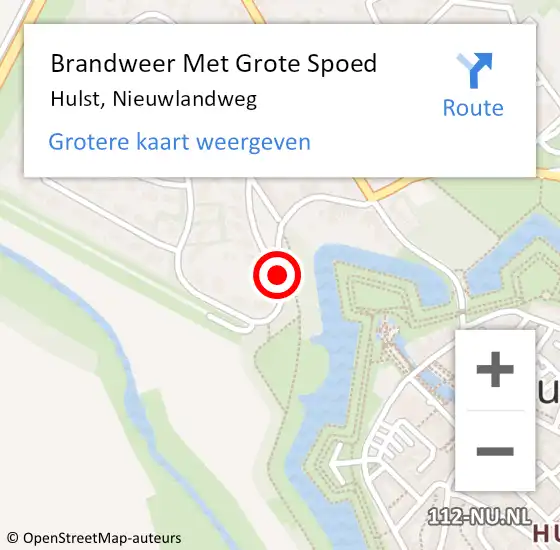 Locatie op kaart van de 112 melding: Brandweer Met Grote Spoed Naar Hulst, Nieuwlandweg op 18 mei 2020 14:57