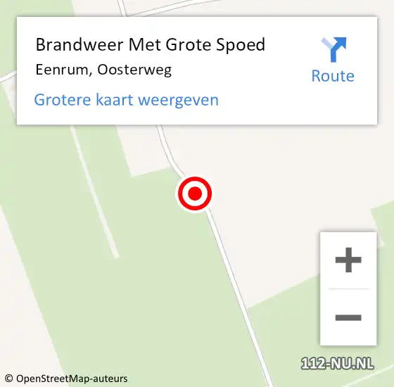 Locatie op kaart van de 112 melding: Brandweer Met Grote Spoed Naar Eenrum, Oosterweg op 18 mei 2020 14:59