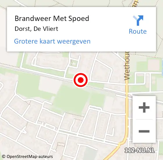 Locatie op kaart van de 112 melding: Brandweer Met Spoed Naar Dorst, De Vliert op 18 mei 2020 15:48