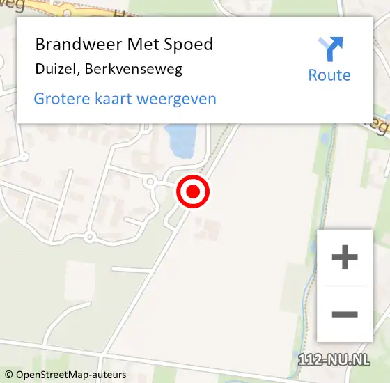 Locatie op kaart van de 112 melding: Brandweer Met Spoed Naar Duizel, Berkvenseweg op 18 mei 2020 16:53