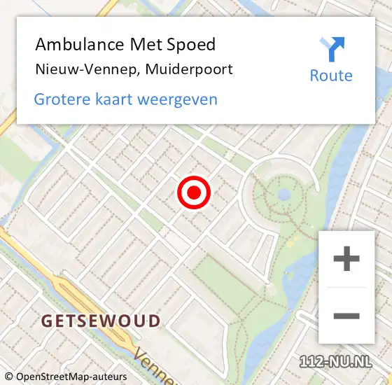 Locatie op kaart van de 112 melding: Ambulance Met Spoed Naar Nieuw-Vennep, Muiderpoort op 18 mei 2020 17:27