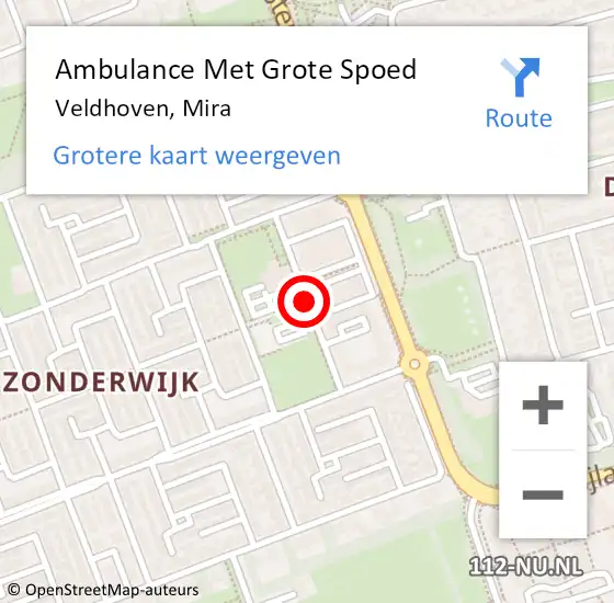 Locatie op kaart van de 112 melding: Ambulance Met Grote Spoed Naar Veldhoven, Mira op 18 mei 2020 20:14