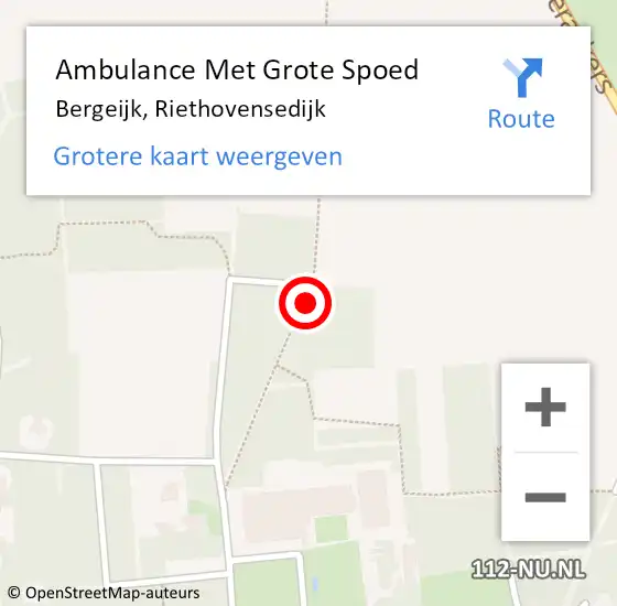 Locatie op kaart van de 112 melding: Ambulance Met Grote Spoed Naar Bergeijk, Riethovensedijk op 18 mei 2020 20:28