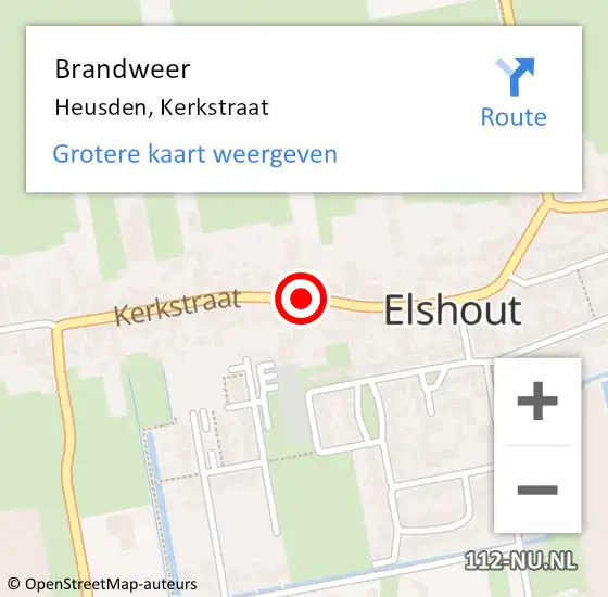 Locatie op kaart van de 112 melding: Brandweer Heusden, Kerkstraat op 18 mei 2020 20:34
