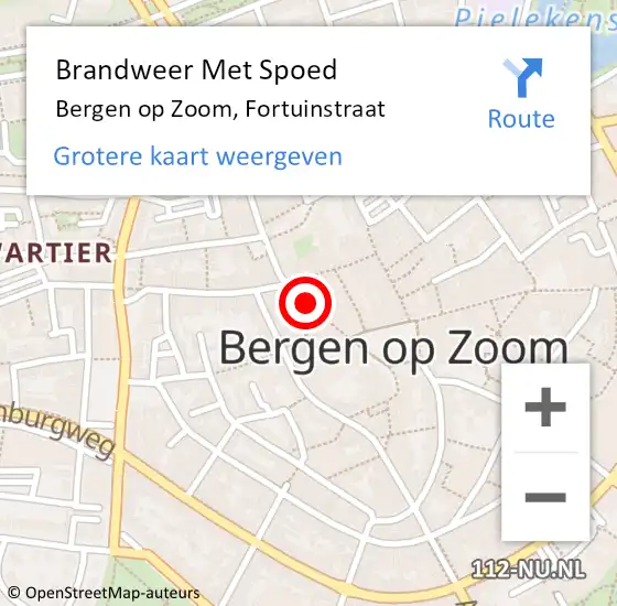 Locatie op kaart van de 112 melding: Brandweer Met Spoed Naar Bergen op Zoom, Fortuinstraat op 19 mei 2020 03:04