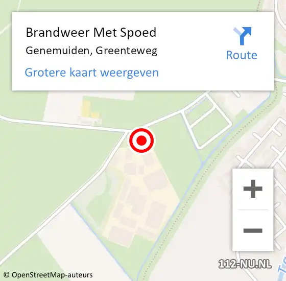 Locatie op kaart van de 112 melding: Brandweer Met Spoed Naar Genemuiden, Greenteweg op 1 oktober 2013 07:53