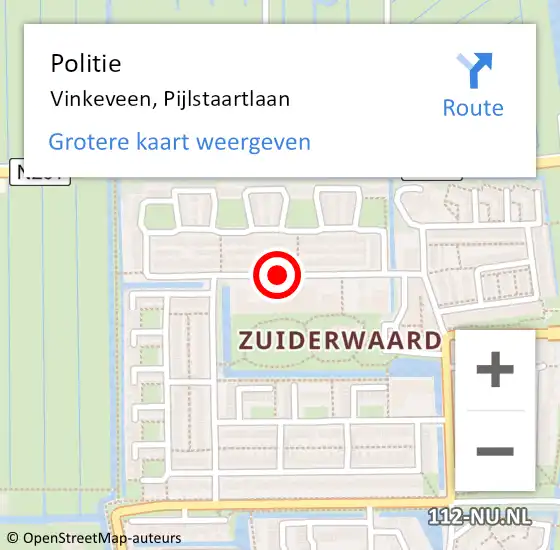 Locatie op kaart van de 112 melding: Politie Vinkeveen, Pijlstaartlaan op 19 mei 2020 08:41