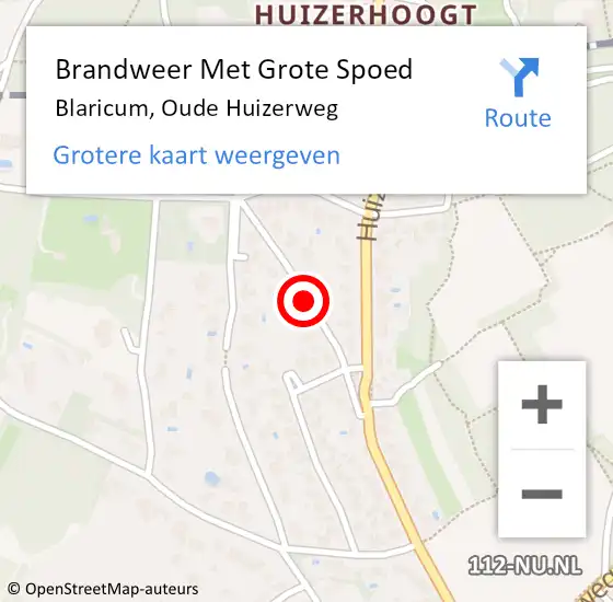 Locatie op kaart van de 112 melding: Brandweer Met Grote Spoed Naar Blaricum, Oude Huizerweg op 19 mei 2020 08:52