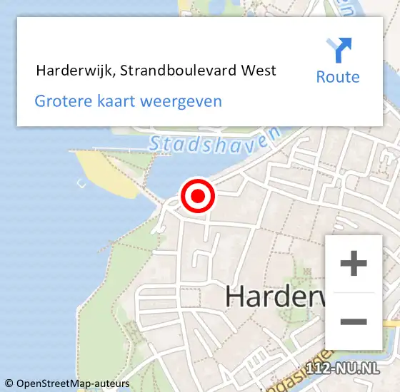 Locatie op kaart van de 112 melding:  Harderwijk, Strandboulevard West op 19 mei 2020 10:08