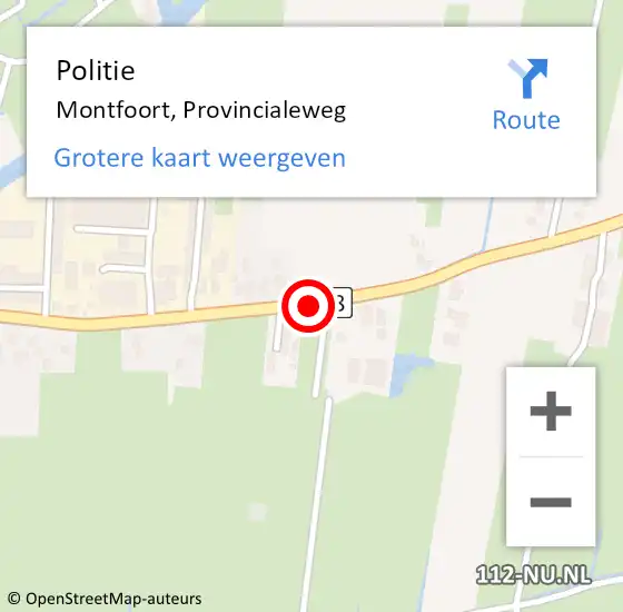 Locatie op kaart van de 112 melding: Politie Montfoort, Provincialeweg op 19 mei 2020 10:15