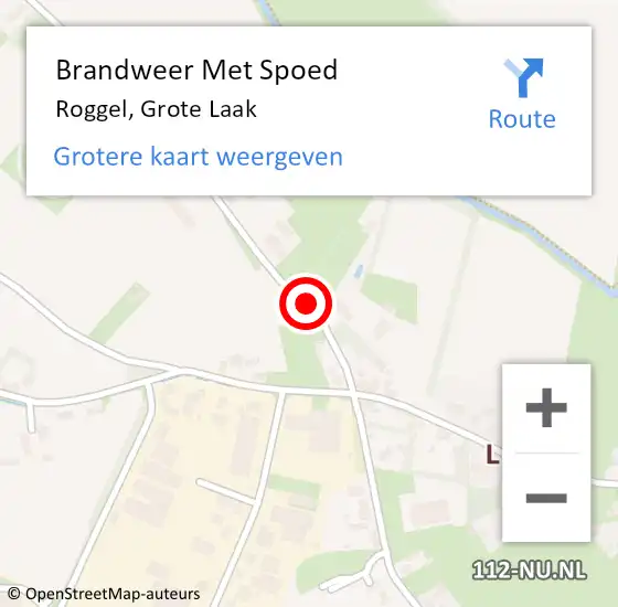 Locatie op kaart van de 112 melding: Brandweer Met Spoed Naar Roggel, Grote Laak op 19 mei 2020 11:54