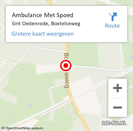 Locatie op kaart van de 112 melding: Ambulance Met Spoed Naar Sint Oedenrode, Boxtelseweg op 19 mei 2020 12:58