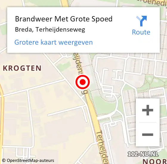 Locatie op kaart van de 112 melding: Brandweer Met Grote Spoed Naar Breda, Terheijdenseweg op 19 mei 2020 13:53