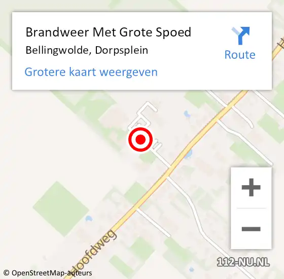 Locatie op kaart van de 112 melding: Brandweer Met Grote Spoed Naar Bellingwolde, Dorpsplein op 19 mei 2020 15:33