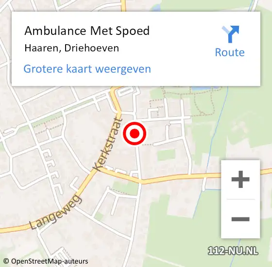 Locatie op kaart van de 112 melding: Ambulance Met Spoed Naar Haaren, Driehoeven op 19 mei 2020 15:40