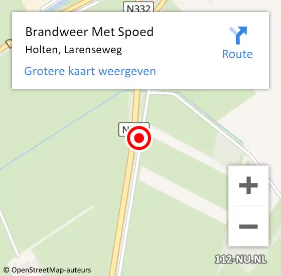 Locatie op kaart van de 112 melding: Brandweer Met Spoed Naar Holten, Larenseweg op 19 mei 2020 17:36