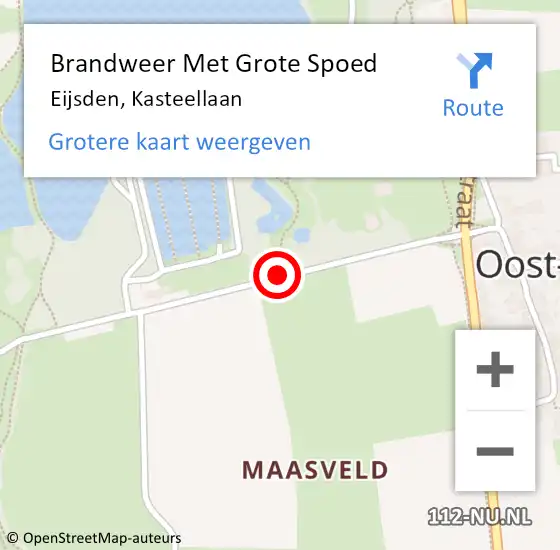 Locatie op kaart van de 112 melding: Brandweer Met Grote Spoed Naar Eijsden, Kasteellaan op 19 mei 2020 20:45