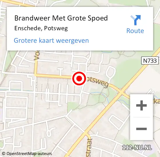 Locatie op kaart van de 112 melding: Brandweer Met Grote Spoed Naar Enschede, Potsweg op 20 mei 2020 03:01