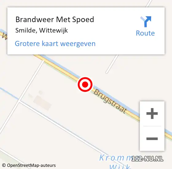 Locatie op kaart van de 112 melding: Brandweer Met Spoed Naar Smilde, Wittewijk op 20 mei 2020 06:48