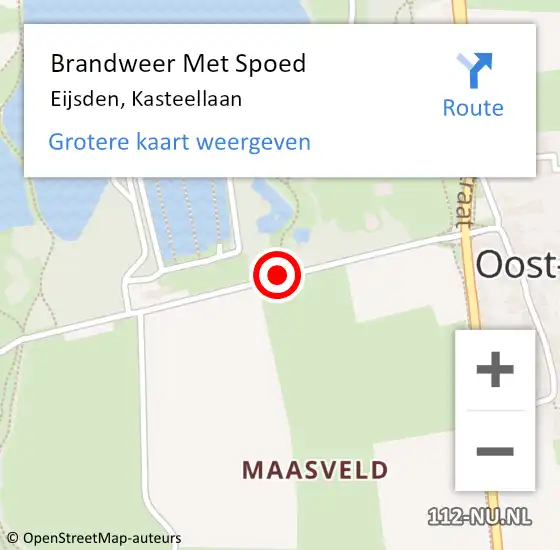 Locatie op kaart van de 112 melding: Brandweer Met Spoed Naar Eijsden, Kasteellaan op 20 mei 2020 08:07