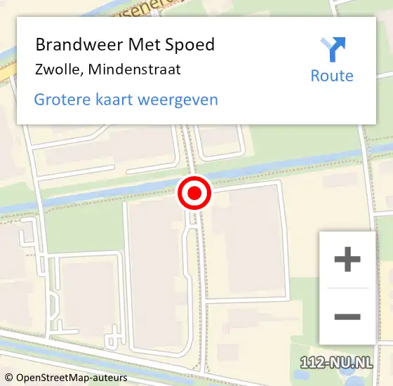 Locatie op kaart van de 112 melding: Brandweer Met Spoed Naar Zwolle, Mindenstraat op 20 mei 2020 09:54