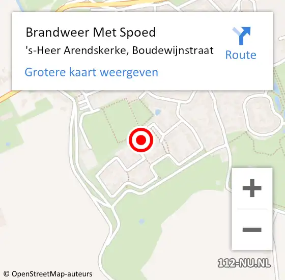 Locatie op kaart van de 112 melding: Brandweer Met Spoed Naar 's-Heer Arendskerke, Boudewijnstraat op 20 mei 2020 12:07