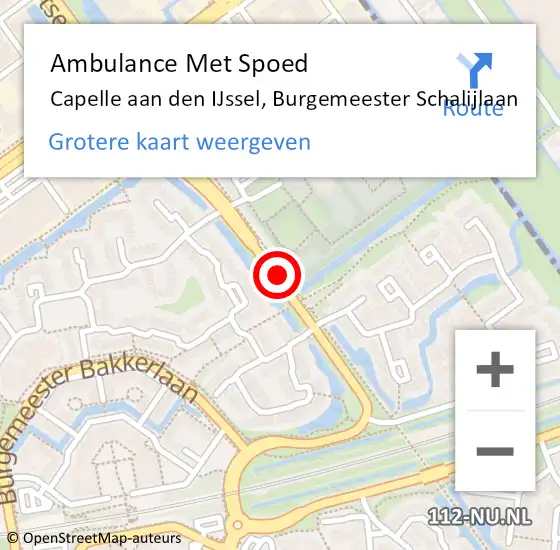 Locatie op kaart van de 112 melding: Ambulance Met Spoed Naar Capelle aan den IJssel, Burgemeester Schalijlaan op 20 mei 2020 13:28