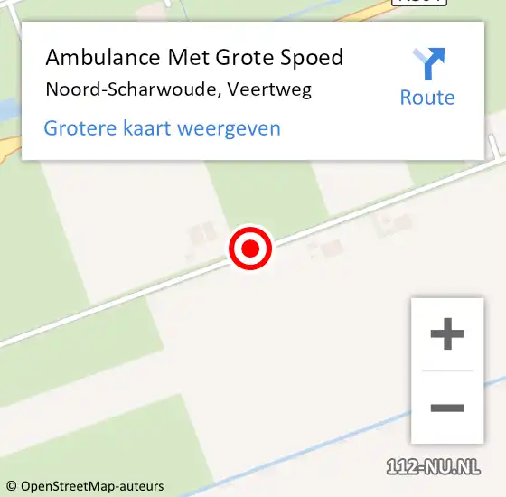 Locatie op kaart van de 112 melding: Ambulance Met Grote Spoed Naar Noord-Scharwoude, Veertweg op 20 mei 2020 15:15