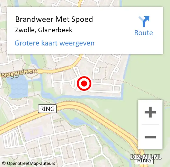 Locatie op kaart van de 112 melding: Brandweer Met Spoed Naar Zwolle, Glanerbeek op 20 mei 2020 15:15