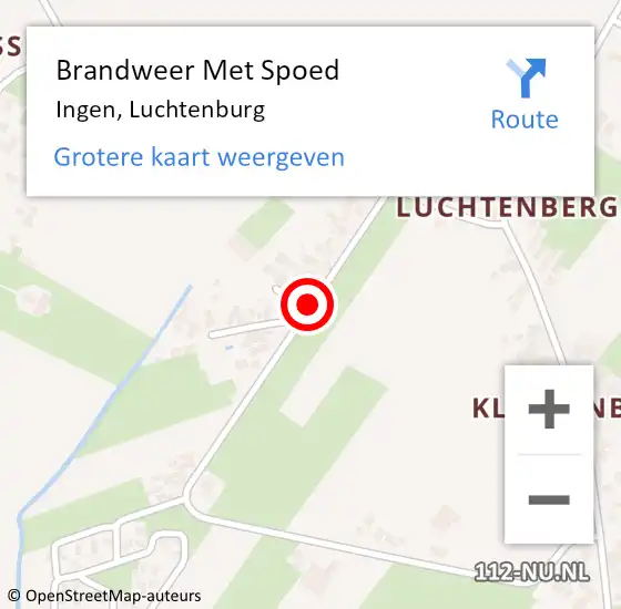 Locatie op kaart van de 112 melding: Brandweer Met Spoed Naar Ingen, Luchtenburg op 20 mei 2020 15:23