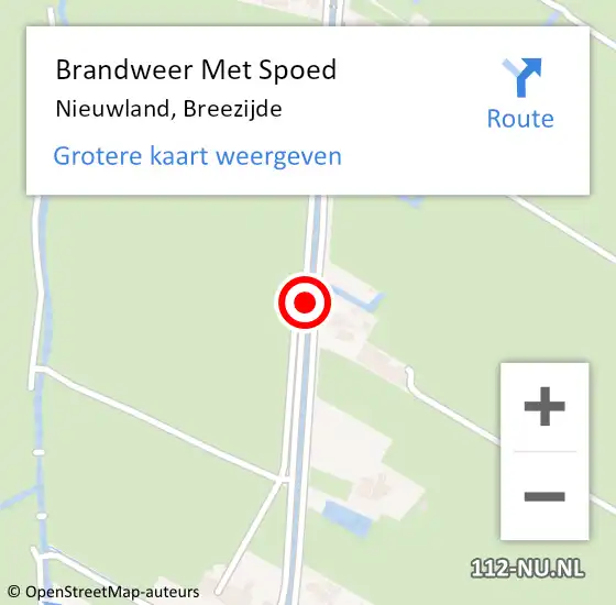 Locatie op kaart van de 112 melding: Brandweer Met Spoed Naar Nieuwland, Breezijde op 20 mei 2020 15:53