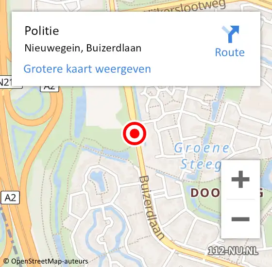 Locatie op kaart van de 112 melding: Politie Nieuwegein, Buizerdlaan op 20 mei 2020 16:34